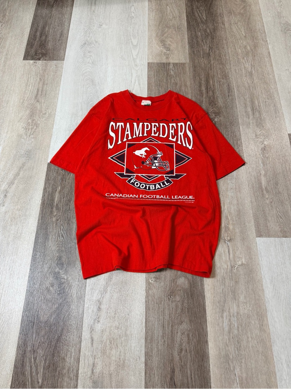 Vintage 90s Calgary Stampeders Red Short Sleeve Tee